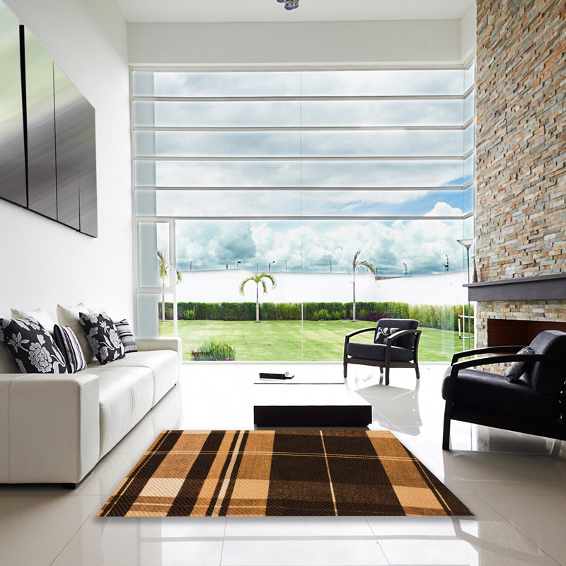 Performance Wool Plaid Indoor Rug, Square 7'