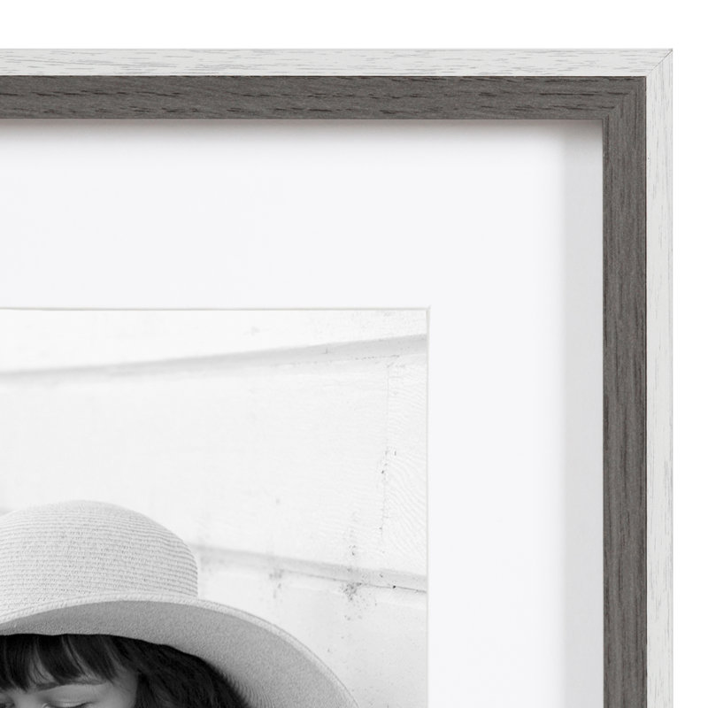 Develin Matte Picture Frame with Mat, 8" W x 10" H, Gray