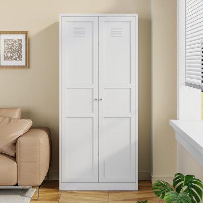 Storage Cabinet With Adjustable Shelves-Metal Home Kitchen Pantry Cabinets With Doors,Organization Locker For Cupboard/Bedroom/Dining/Living/Bathroom/ by Latitude Run