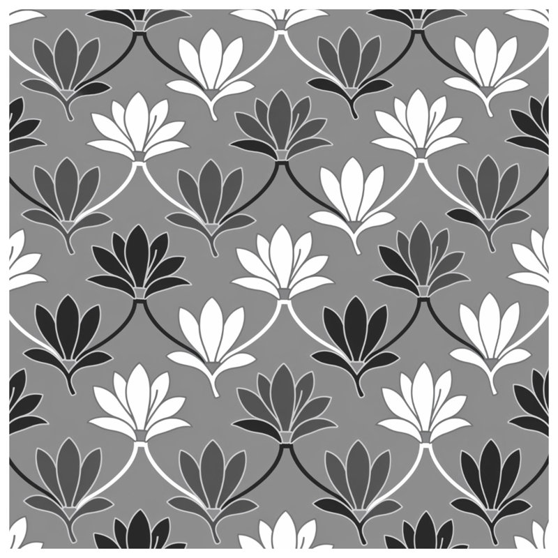 Coussins décoratifs gris à motif floral, 16 x 16 inches