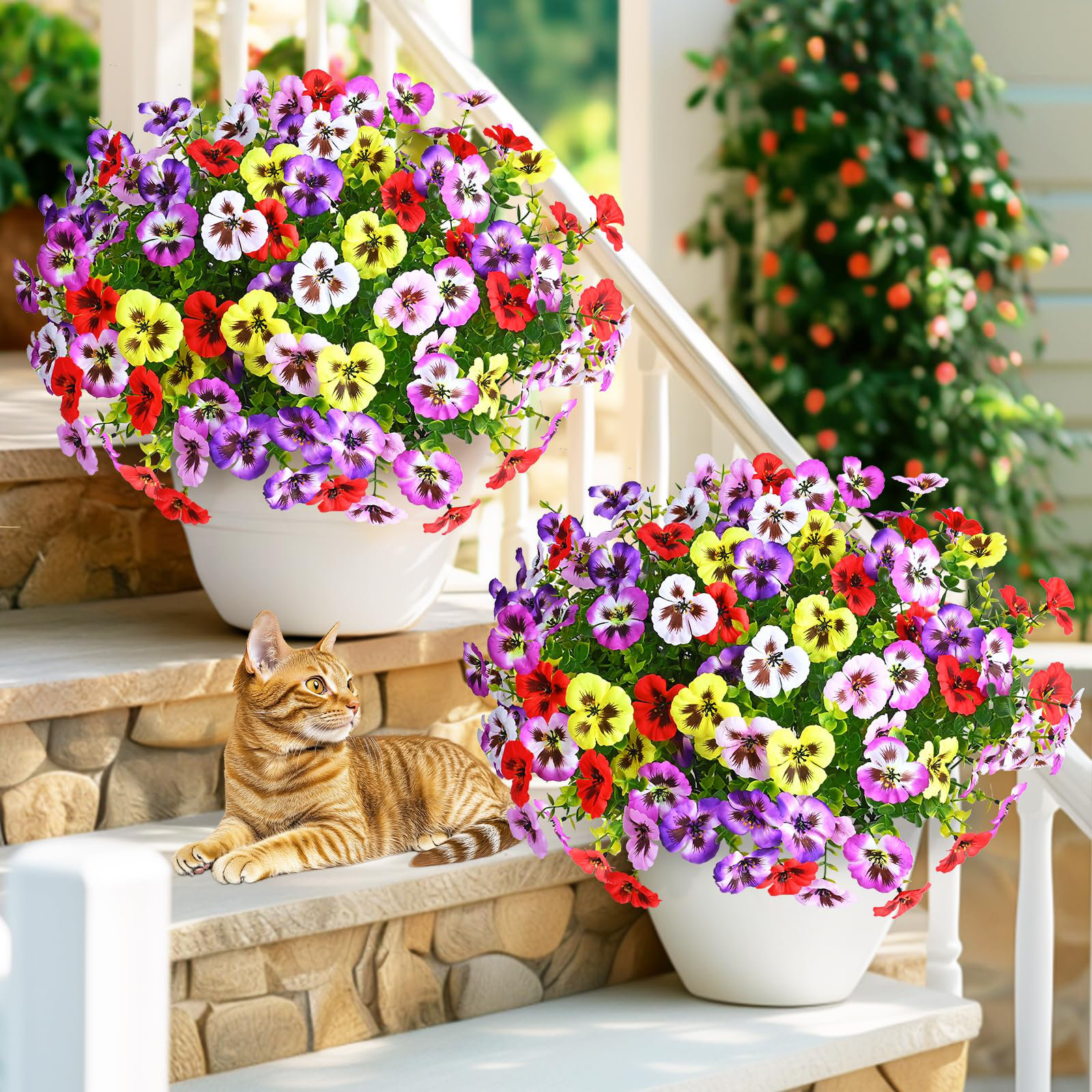 Primrue 12 paquets de fleurs artificielles pour l'extérieur, de fausses