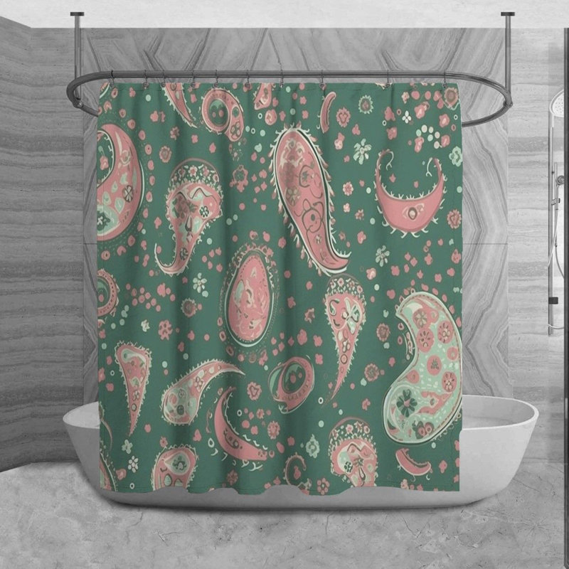 Décoration de salle de bain Paisley, H 93 po x l 70 po