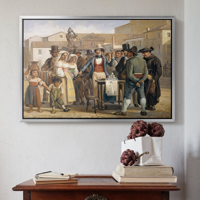 Un Charlatan vendant du noir à la place Barberini à Rome, v. 1840-1849 - Wilhelm Marstrand - Toile tendue avec châssis
