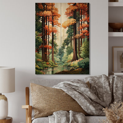 Redwood Shimmering Tree Heights III On Wood Print -  Red Barrel Studio®, 53383BA316D447319016E60841680C41
