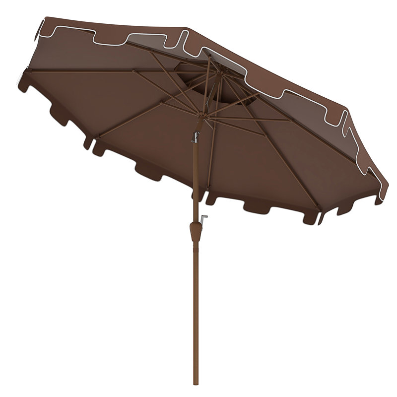 Parasol de patio 9 pi Outsunny, Brun