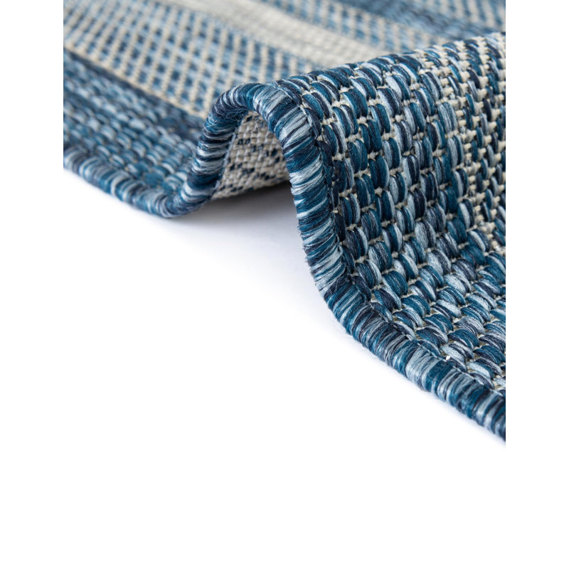 Tapis intérieur / extérieur bleu Swanee, Carré 10 pi, Blue