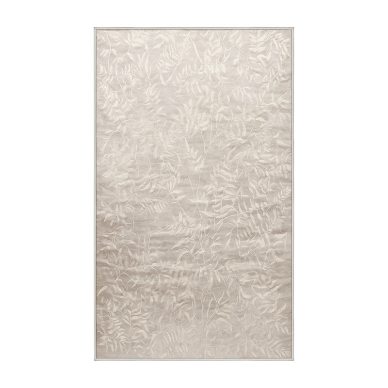 Tapis beige lavable à la machine, Rectangulaire 3 pi x 5 pi