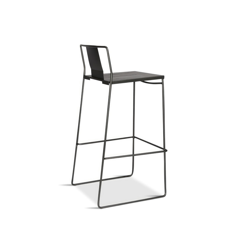 Frank Outdoor Bar Stool, Matte Coal