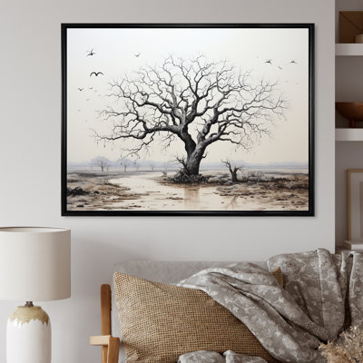 " Grey Minimalism Baobab Tree III "