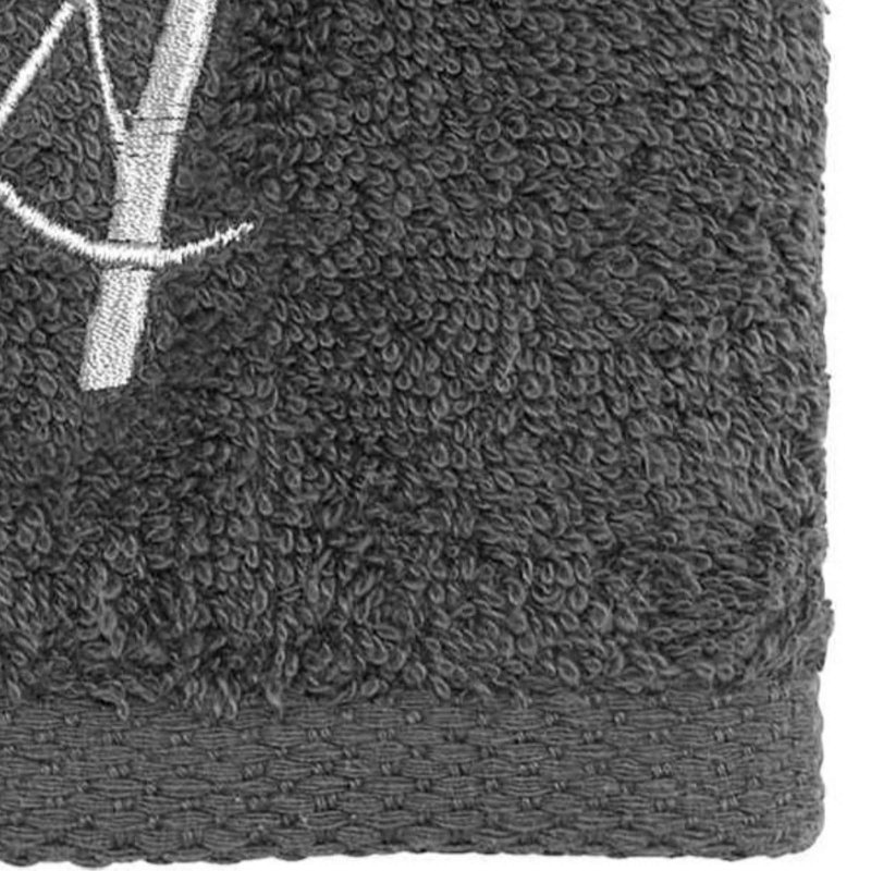 Winston Porter Granite/Silver Script Monogram Fingertip Towel Letter A