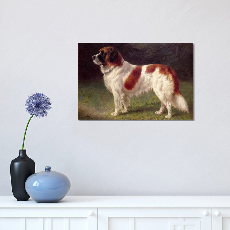 St. Bernard by Heinrich Sperling - Wrapped Canvas Painting, 30.48 cm H x 45.72 cm W