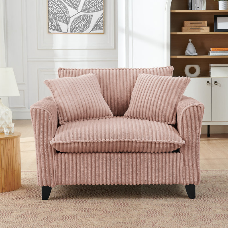 Chaise d'appoint avec accoudoirs et coussin moelleux, Pink