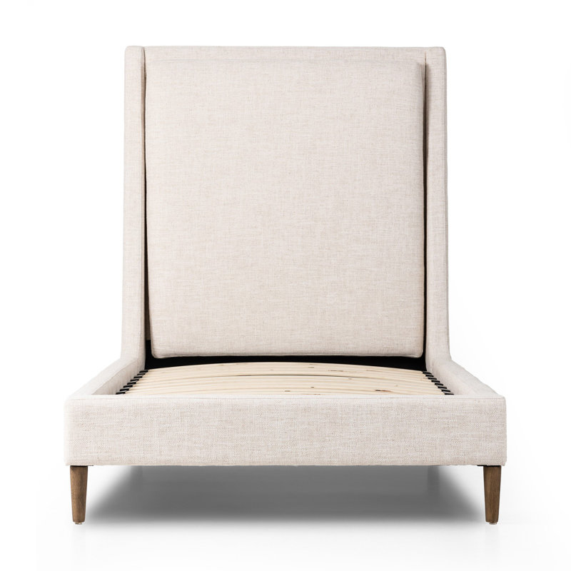 Aurelle Upholstered Wingback Bed, Dover Crescent, Twin