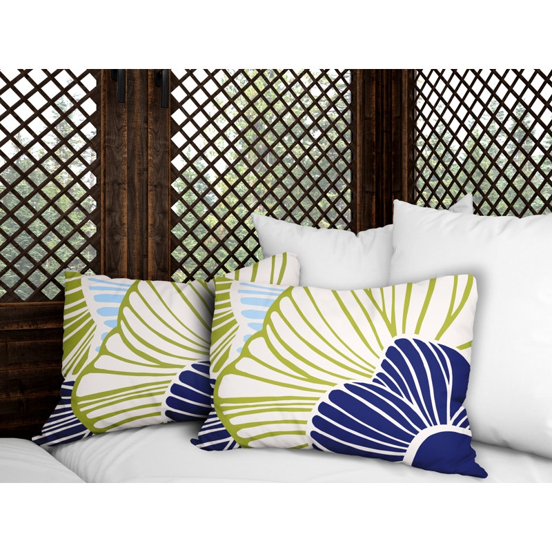 Polyester / Mélange de polyester Housse de coussin rectangulaire intérieure / extérieure lombaire et insert, Chartreuse