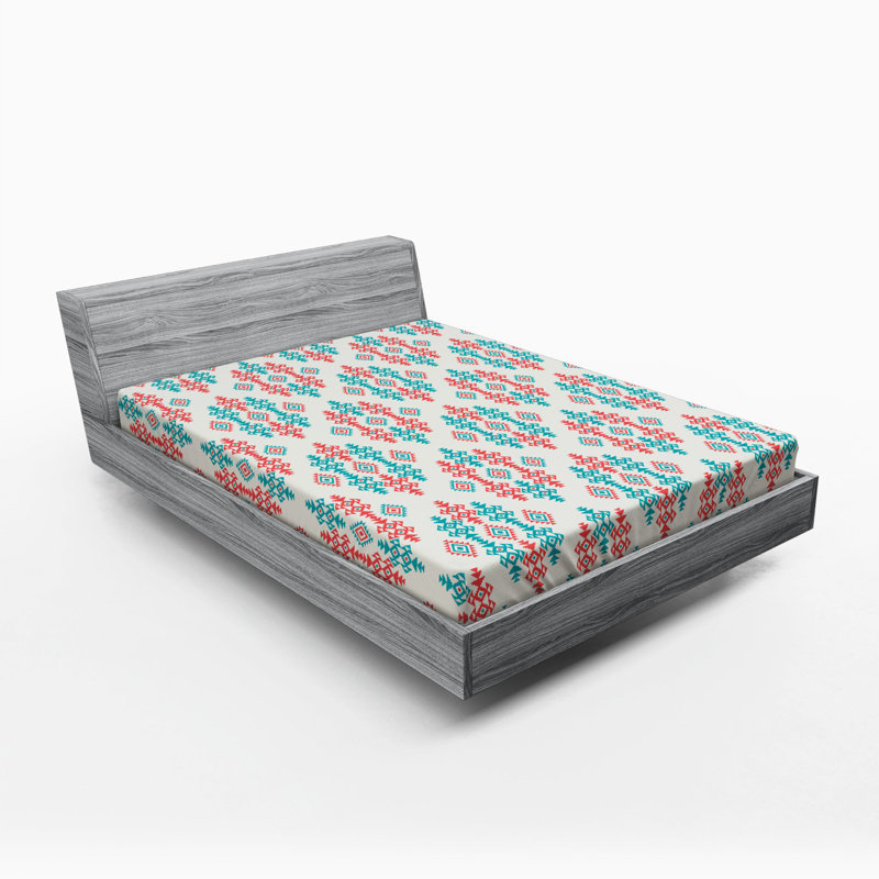 Microfiber Geometric Fitted Sheet, Full Fitted Sheet