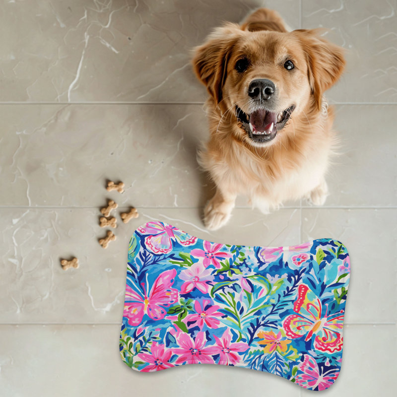 Preppy Flutter Patterns - Tapis d'alimentation en os 1 pièce, 14"