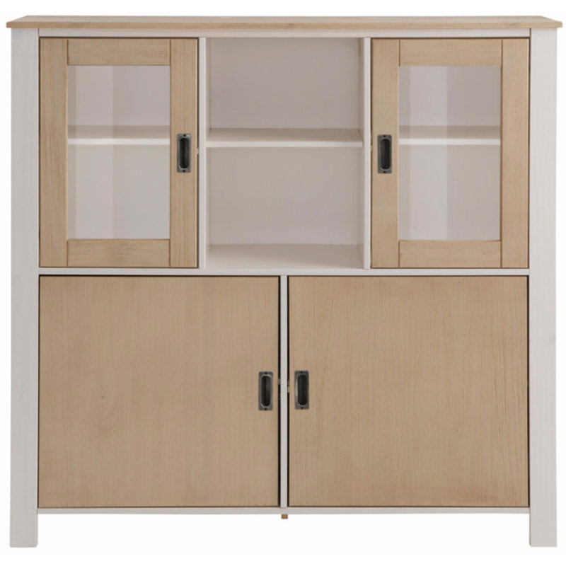 Dellinger 125cm Sideboard, White/Light Oak