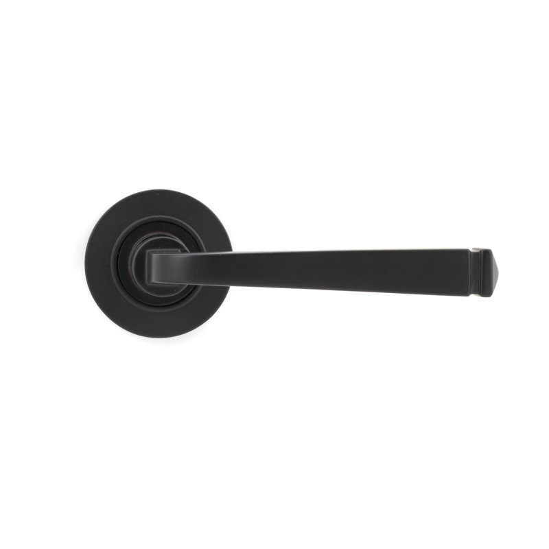 Avon Round Lever on Rose Set (Plain), Aged Bronze