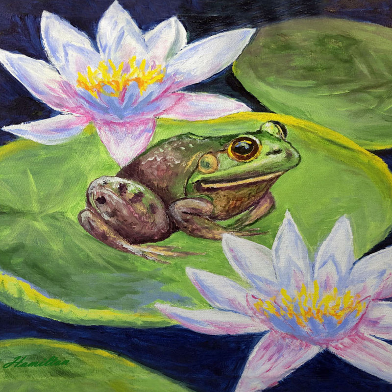 Coussin intérieur / extérieur Frog & Lily, 11 po x 14 po