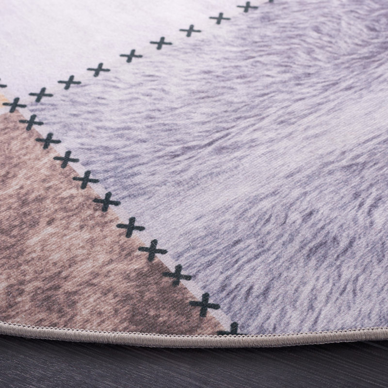 Briceida Performance Machine Washable Geometric Rug, Rectangle 6' x 9'