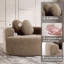Fauteuil surdimensionné avec méridienne ronde en tissu gaufré et grand fauteuil circulaire sans assemblage requis-131507865