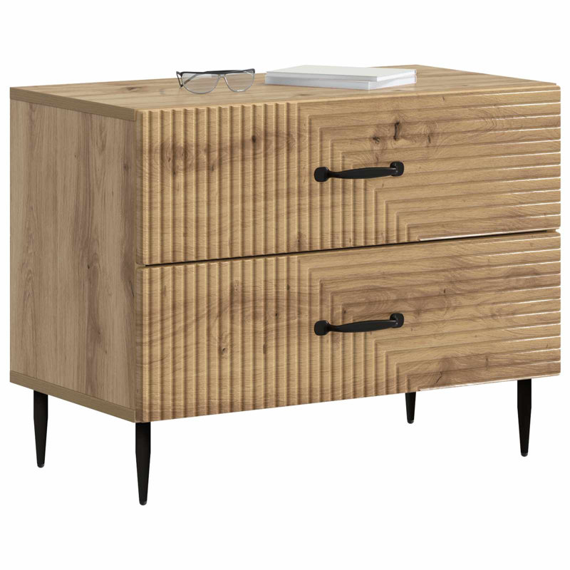 62cm W Manufactured Wood Bedside Table, Artisan Oak