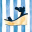 «Beach Glam VII V2 Navy on Stripes» par Mercedes Lopez Charro - impression sur toile tendue-1420382359-1412194569-1412194574