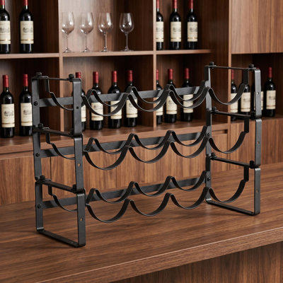 Iron Wine Bottle Rack in Black