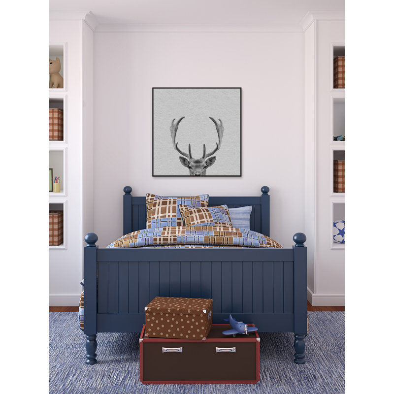 Buck Surprise II - Drawing on Canvas, 51cm H x 51cm W