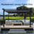 Outdoor Patio Retractable Pergola Replacement Canopy - 13X10 Ft, Gray , Sun Protection Ft Shelter Fabric, Protection, Gray, Easy Assembly