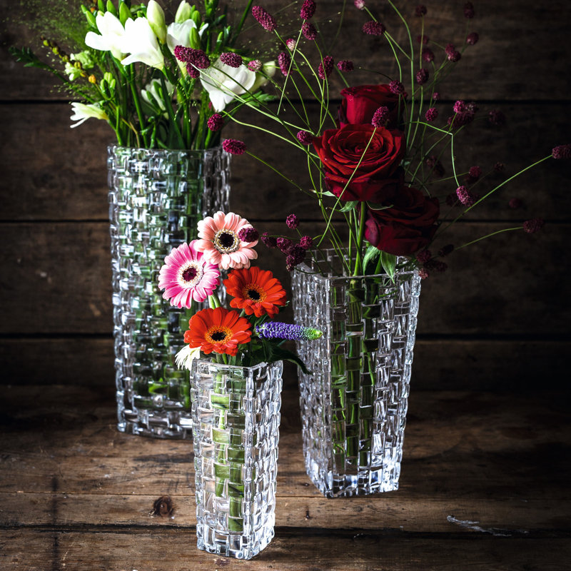 Vase de table en cristal transparent sans plomb 11,02 "Bossa Nova