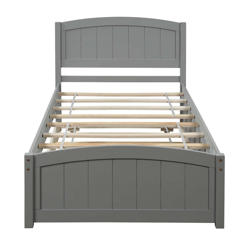 Platform Bed With Trundle, Gray