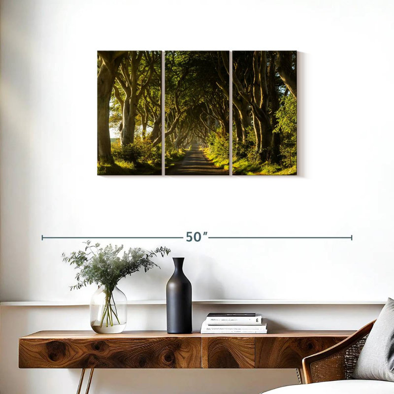 Harnek Sunlit Trees Path, 20" H x 33" W