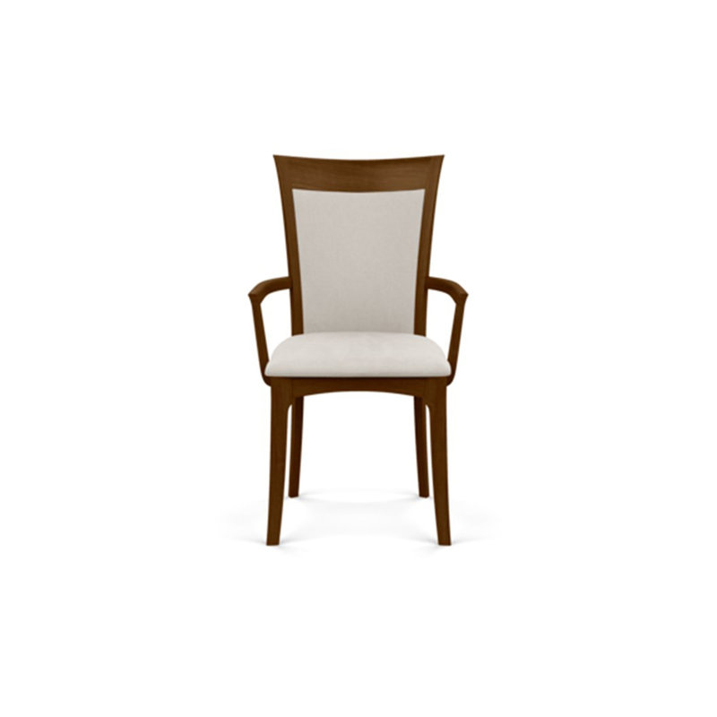 Morgan Upholstered Arm Chair, Natural Walnut, Microseude Onyx
