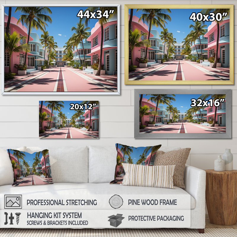États-Unis Miami Resort Vibes, Toile tendue, H 12 po x l 20 po x P 1 po