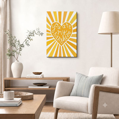 You Are My Sunshine Heart Sunburst Canvas Graphic Art