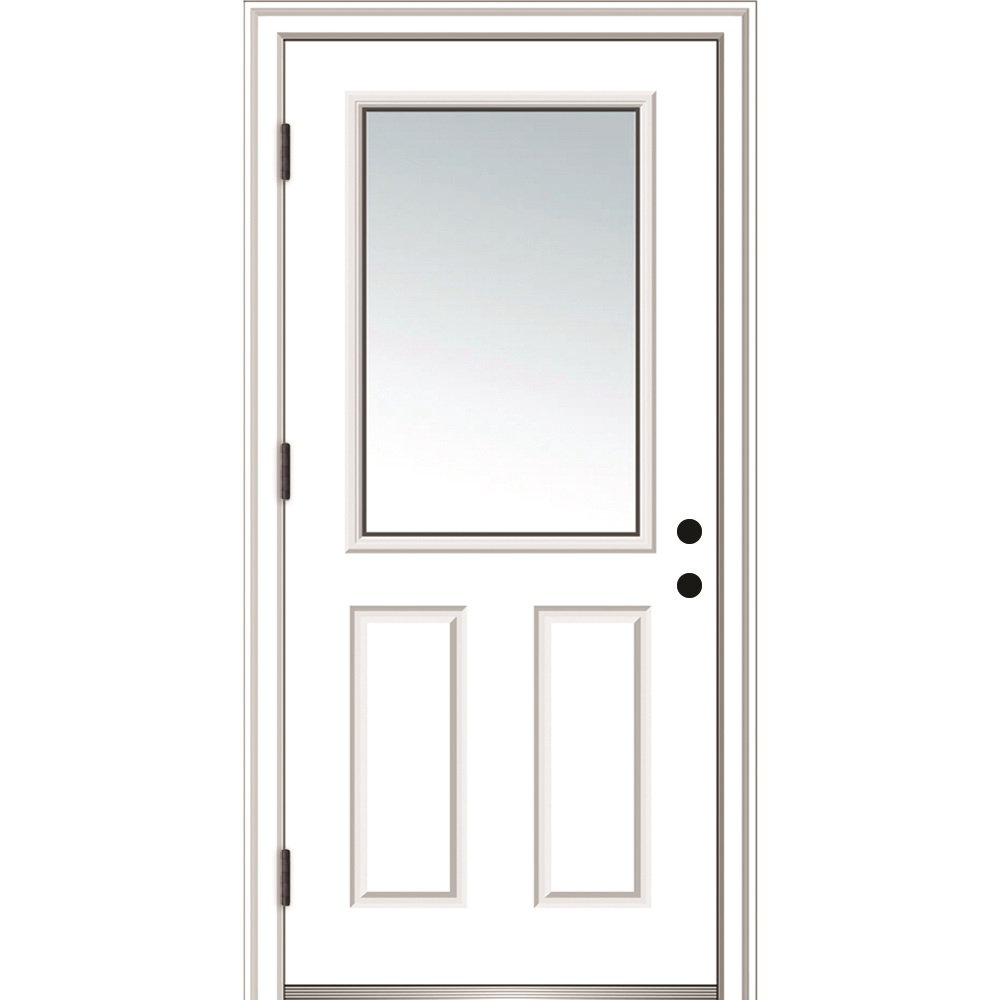 Clear Glass 80'' Paneled Fiberglass Front Entry Doors MMI DOOR Door 
