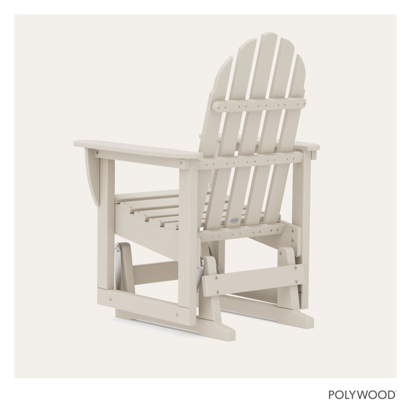 POLYWOOD Classic Adirondack Glider Chair, Sand