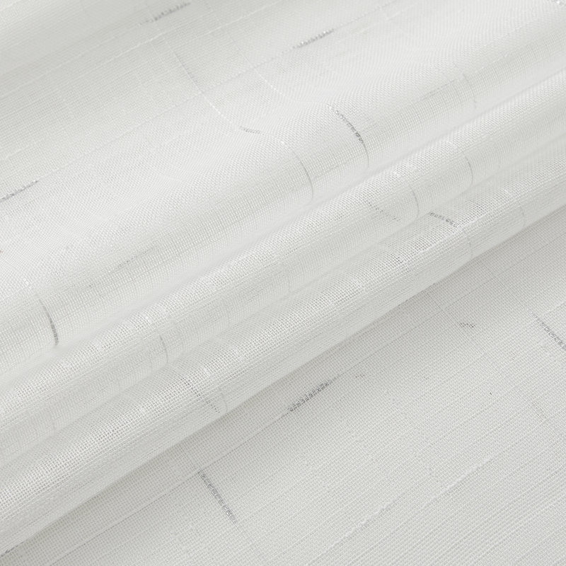 Paire de rideaux semi-transparents en polyester avec œillets (ensemble de 2), Argent argent, L 52 po x L 96 po