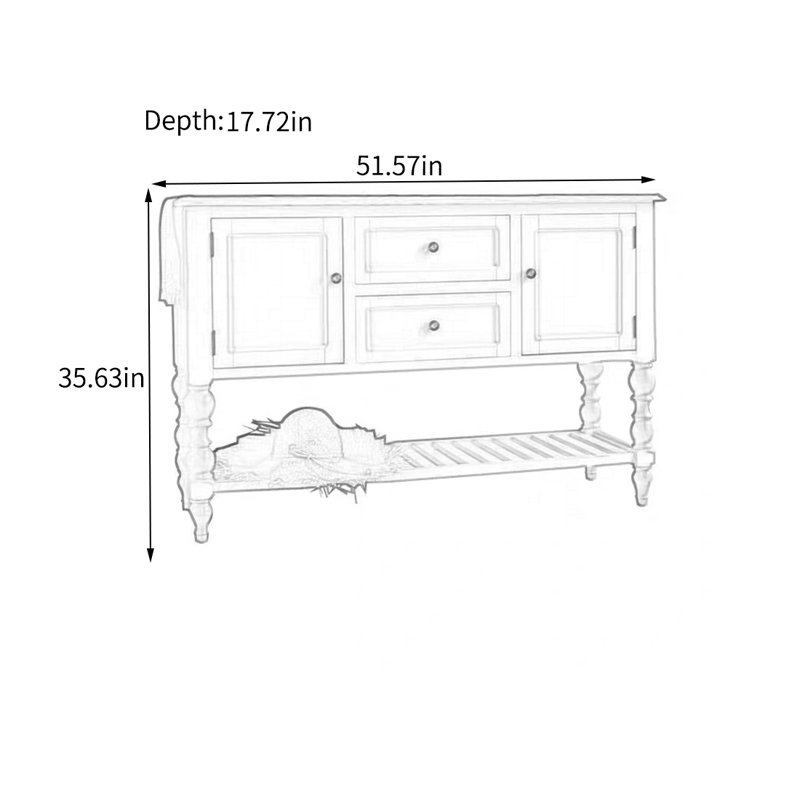Spacious Sideboard with Ample Storage, White
