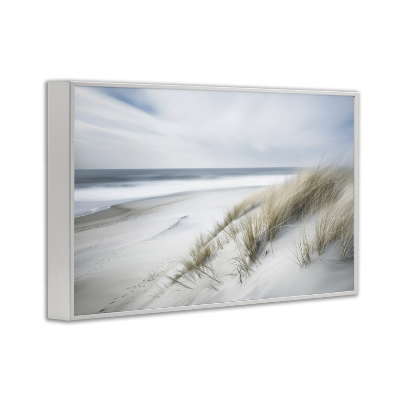 «Beach Grass Landscape», estampe numérique encadrée noire, design par Lazar Studio, H 12 po x l 18 po