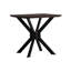 Table de bout Pirate de conception moderne, finition grain de café brossé, métal et placage, 23,6 po de largeur, profondeur, hauteur, table à structure stable, l x P H, structure solide