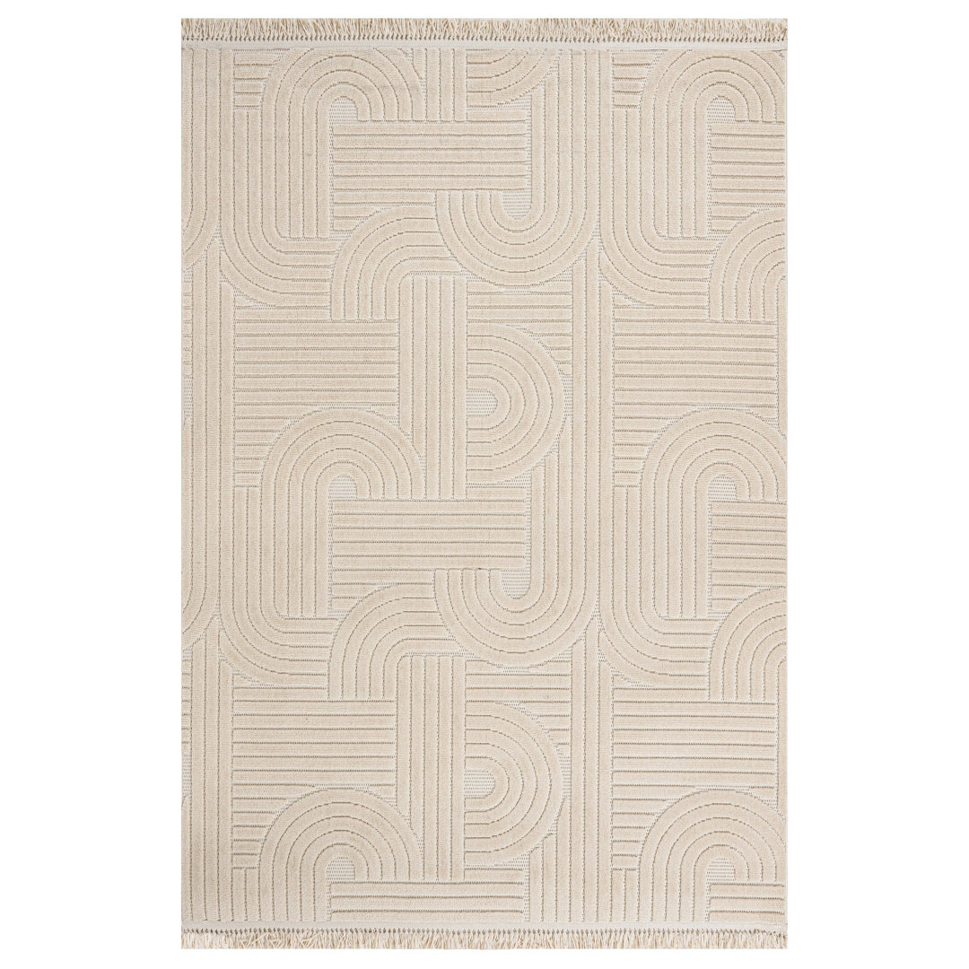 Teppich Parishay aus Baumwolle in Beige