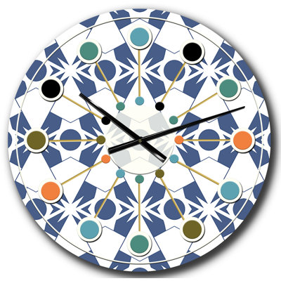 Horloge murale abstraite à motif géométrique rétro I - Mid-Century