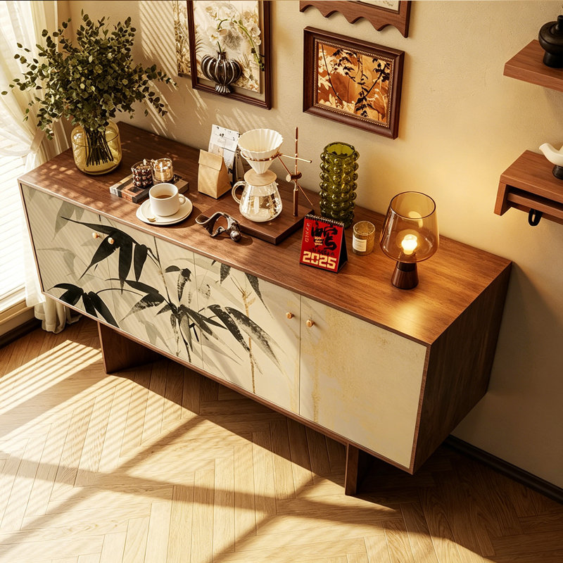 Buffet rétro simple et léger de luxe, Noyer