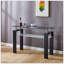 Console en panneau de fibres à densité moyenne noir, plateau en verre trempé, table de vestibule moderne-716177037