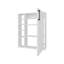 Armoire de salle de bain Yoder, 4 tablettes ouvertes, 1 porte, blanc