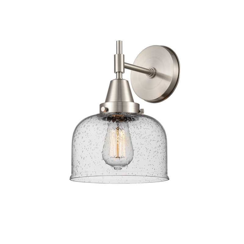 Gayle Chrome Armed Sconce, Seedy, Incandescent, Satin Nickel