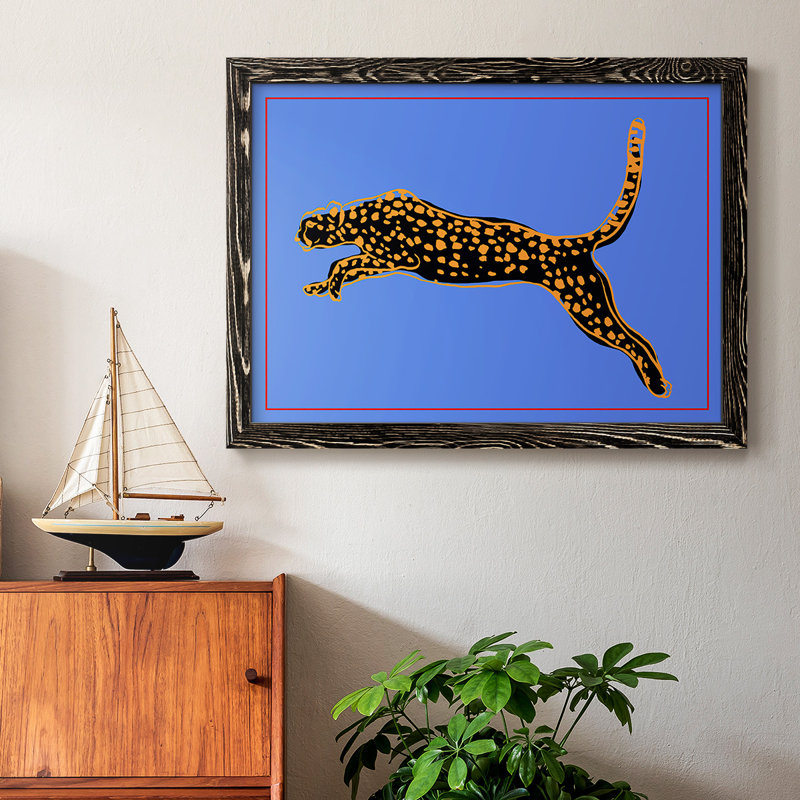 «The Wild Leopard I», reproduction d'art sur toile simple, Cadre noir, H 26 po x l 38 po x P 1,5 po