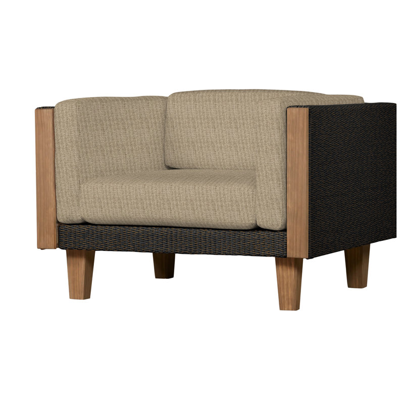 Catalina Outdoor Teak Lounge Chair, Mink, Rollo Linen